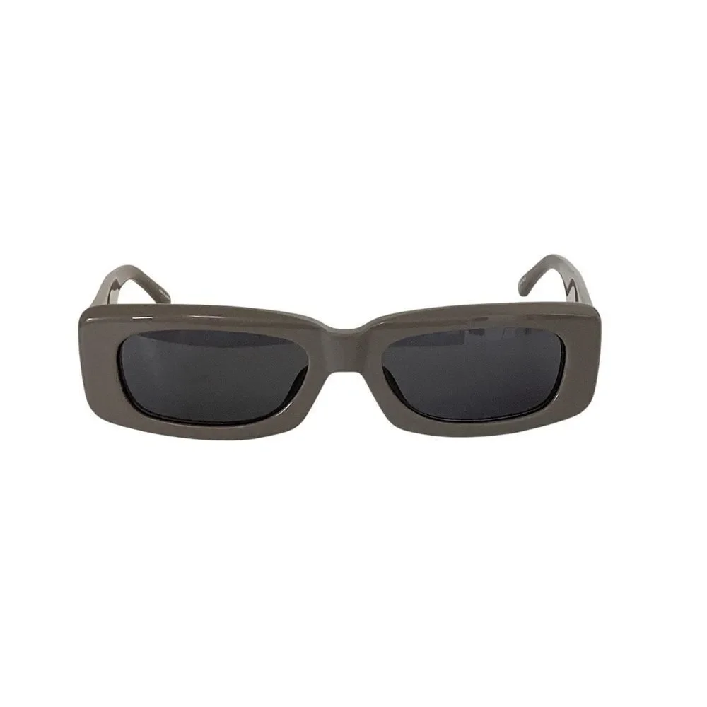 THE ATTICO x LINDA FARROW Mini Marfa Taupe Rectangular Sunglasses